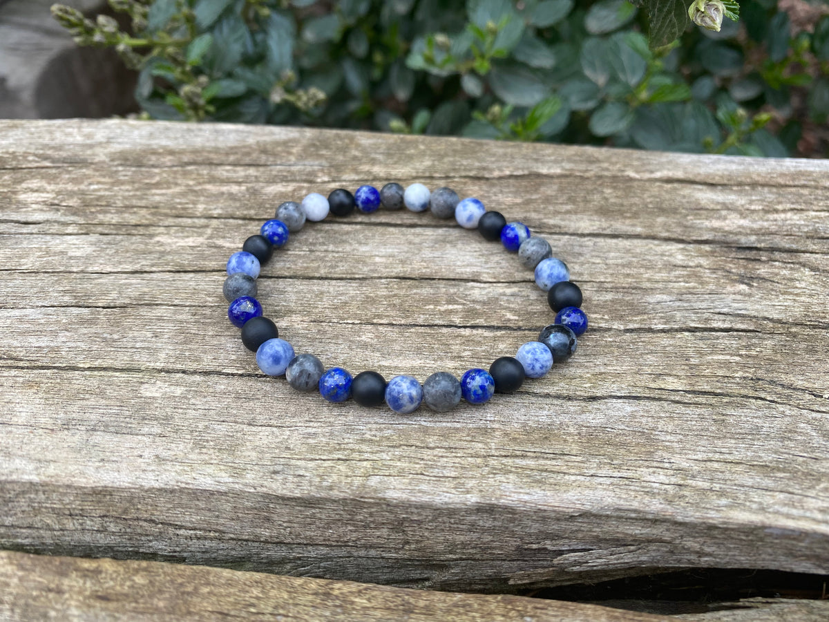 Bracelet Femme ite, sodalite, labradorite et bois de santal