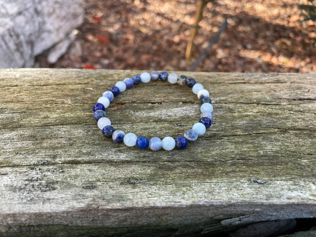 Bracelet Femme ite, sodalite, labradorite et bois de santal