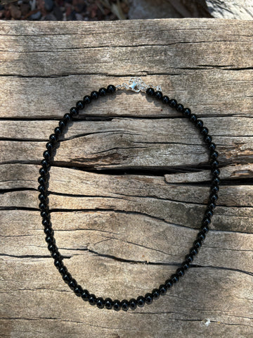 Collier en Tourmaline noire naturelle, Made in France